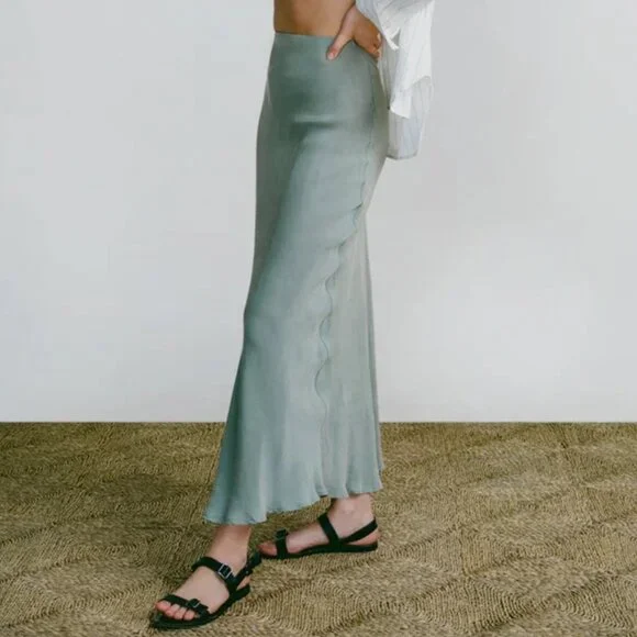 Ozma of California Harper Maxi Skirt in Seaweed - Picture 1 of 4